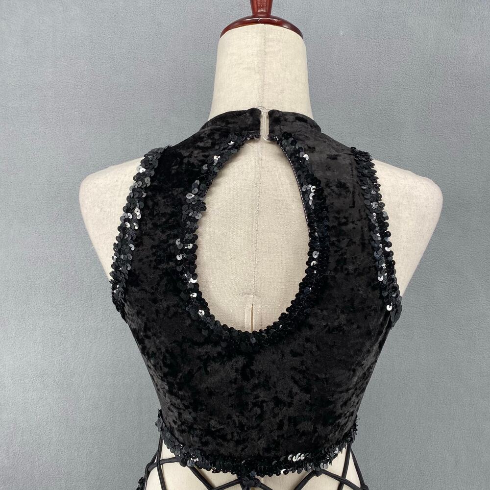 Curtain Call Costumes Velvet Romper Dance Womens Large Black - Picture 7 of 16